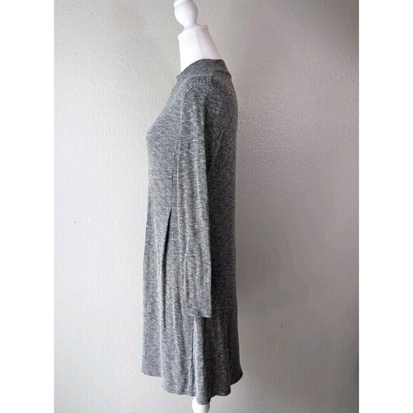 Madewell Grey Ribbed Knit Mini Dress Mock Neck Small - Picture 5 of 10